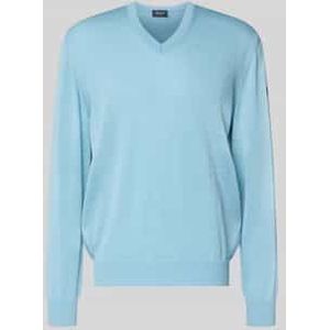 Gebreide pullover van scheerwol met V-hals