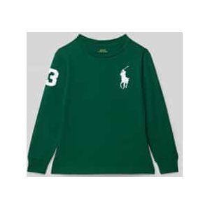 Shirt met lange mouwen, labelstitching en ronde hals