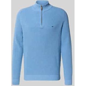 Gebreide pullover met schipperskraag en labelstitching