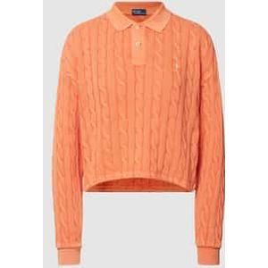 Gebreide pullover met kabelpatroon, model 'POLO'