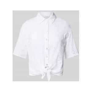 Overhemdblouse met broderie anglaise