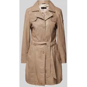 Regular fit lange jas in puur lamsnappa