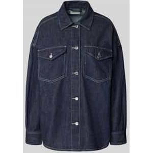 Oversized overhemdblouse in denimlook