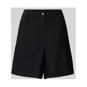 Korte flared linnen broek met steekzakken, model 'Ina'