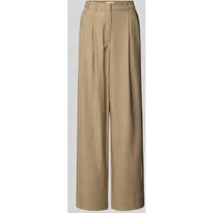 Wide leg stoffen broek met bandplooien, model 'Draco'