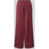 Wide leg stoffen broek met labelapplicatie, model 'OLYMPE'