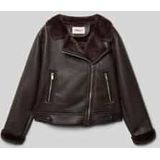 Regular fit jack in leerlook van teddybont, model 'STARRY'