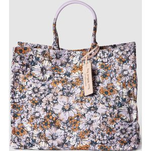 Tote bag met all-over motief, model 'NEVER'