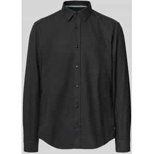 OLYMP - Casual Overhemd - Zwart - Regular Fit - Kent