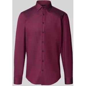 Slim fit zakelijk overhemd met structuurmotief