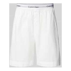 Regular fit korte broek met elastische band met label