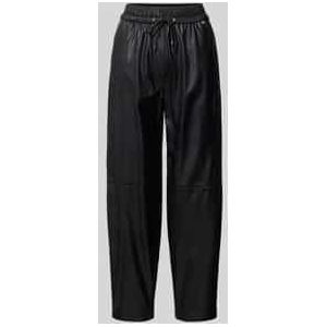 Straight leg stoffen broek in leerlook