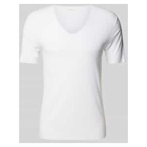 Shirt - Clean Cut - Effen - Jersey - Normale Pasvorm - Kwartmouw