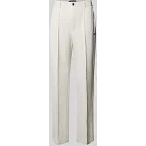 Wide leg stoffen broek met vaste persplooien, model 'SERRANO'