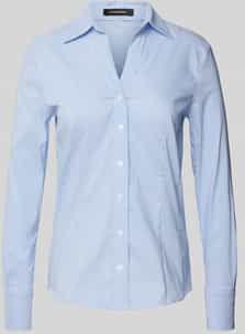 MORE & MORE - Blouse 'BILLA' - Blauw/Wit - Klassieke Blouse