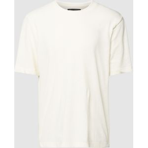 T-shirt met linnen en ronde hals