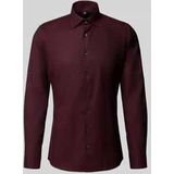 OLYMP - No. Six - Overhemd - Bordeauxrood - Super Slim - New York Kent