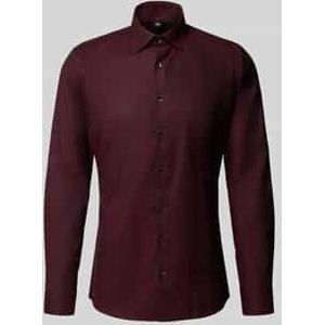 OLYMP - No. Six - Overhemd - Bordeauxrood - Super Slim - New York Kent
