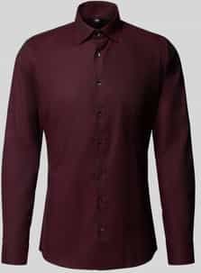 OLYMP - No. Six - Overhemd - Bordeauxrood - Super Slim - New York Kent