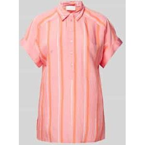 Blouse van viscosemix met streepmotief