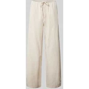 Wide leg linnen broek met tunnelkoord