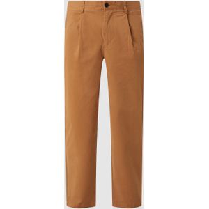 Tapered fit chino met stretch, model 'Pleat'