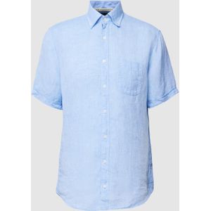 Zakelijk overhemd van linnen met button-downkraag
