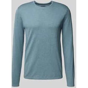 Regular fit pullover van puur katoen in gebreide look