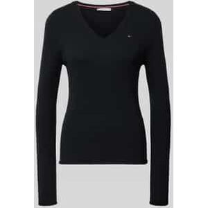 Pullovers - Zwart - Wol - V-hals, Lange Mouwen