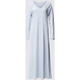 Hanro - Pure Essence - Nachthemd - Zwart - Katoen, Lange Mouwen, Diepe V-hals