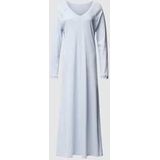 Hanro - Pure Essence - Nachthemd - Zwart - Katoen, Lange Mouwen, Diepe V-hals