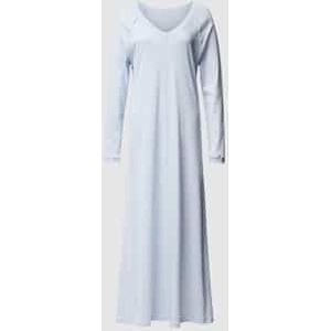 Hanro - Pure Essence - Nachthemd - Zwart - Katoen, Lange Mouwen, Diepe V-hals