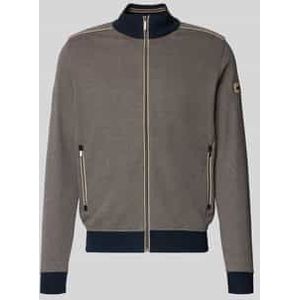 Sweatjack met ritssluiting en labeldetail