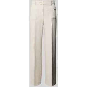 Straight fit bandplooibroek van viscosemix, model 'MILEY'