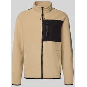 BLEND - Fleece Jas - Sand/Zwart - Color-Blocking