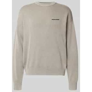 Oversized gebreide pullover met logo en ronde hals