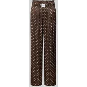 Wide leg stoffen broek van viscosesatijn, model 'ELODIE'