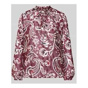 s.Oliver RED LABEL - Blouse - Regular Fit - Lange Mouwen - All-over Motief - Semi-transparant