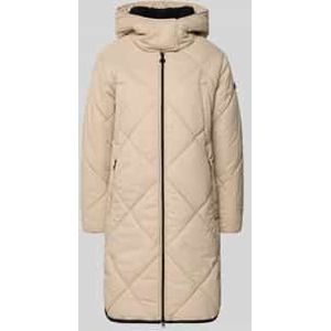 Gewatteerde lange jas met doorgestikte naden, model 'Richelle'