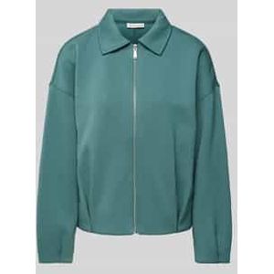 Sweatjack met viscose en platte kraag