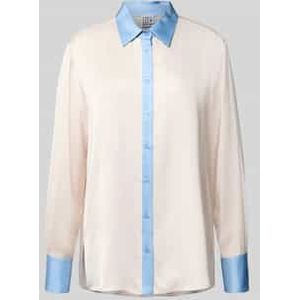 Overhemdblouse van viscose met platte kraag