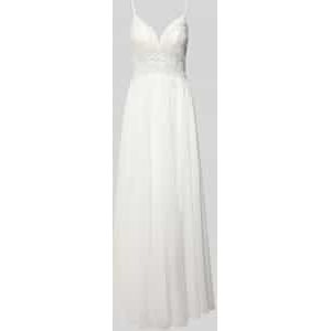 Regular fit bruidsjurk met gebloemd kant