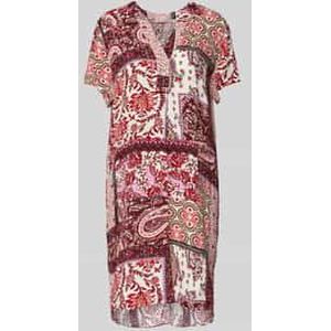 Knielange jurk van viscose met V-hals