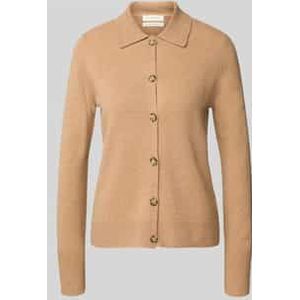 Regular fit gebreid jack van zuivere wol