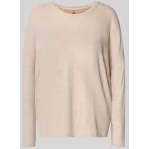 Sweatshirt met geribde ronde hals, model 'Biara'