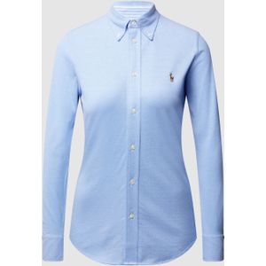 Skinny fit blouse van piqué