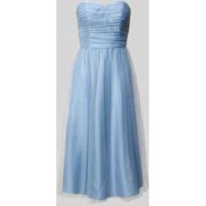 Knielange cocktailjurk met vetersluiting aan de achterkant