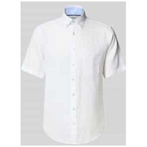 Regular fit vrijetijdsoverhemd van een mix van linnen en katoen