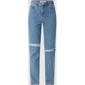 Straight fit jeans van katoen