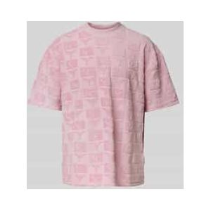 Carlo Colucci - Loose Fit T-shirt - Katoenmix - Opstaande Kraag - Structuurpatroon